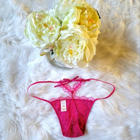 Bundle Victoria's Secret Very Sexy Bra, 34D Lace Padded Push-Up, VString Pink - Picture 12 of 14